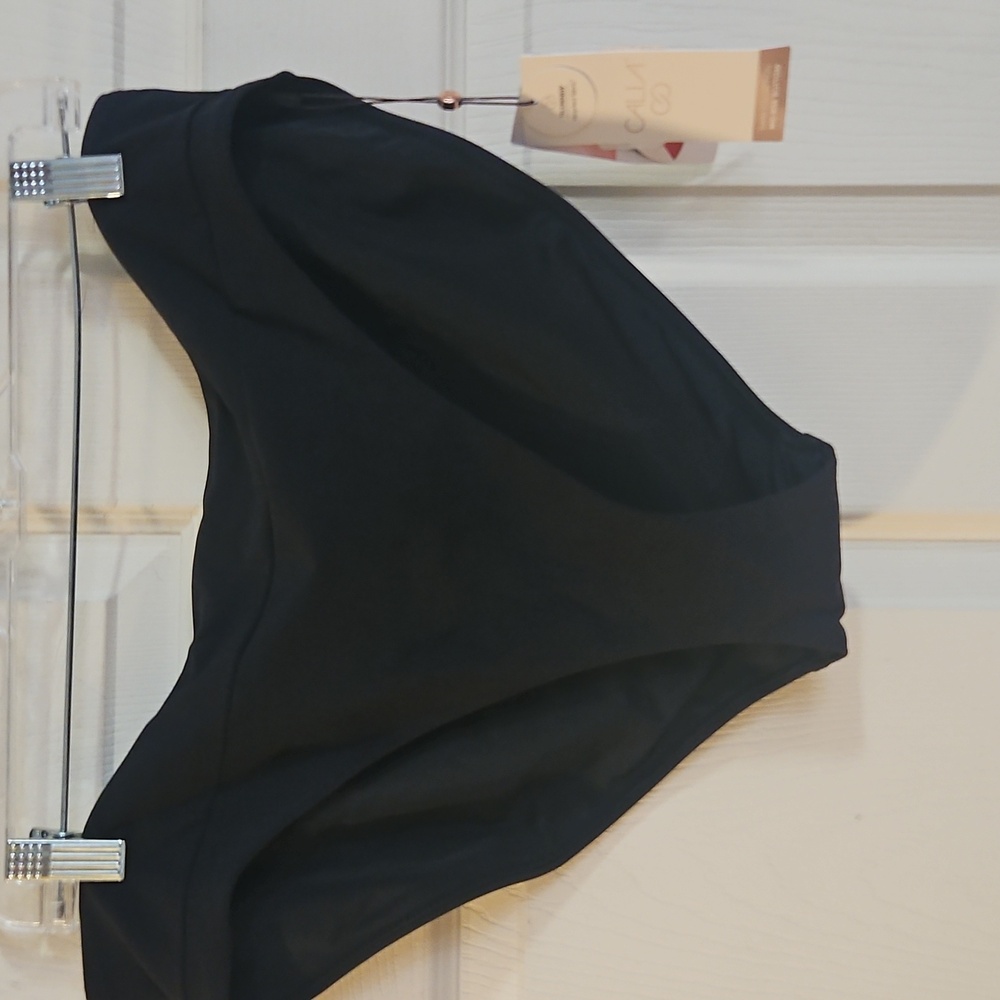 CALIA Women’s Mid Rise Wide Banded High Leg Swim Bottoms: BLACK: NWT: SIZE XXL